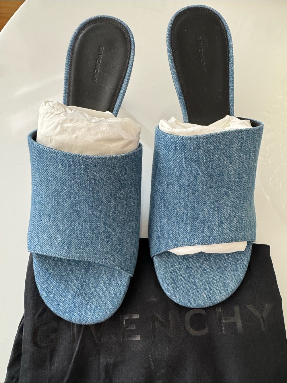 Givenchy Denim Slide Sandals - G Cube mules w: dust bag… - Picture 5 of 7